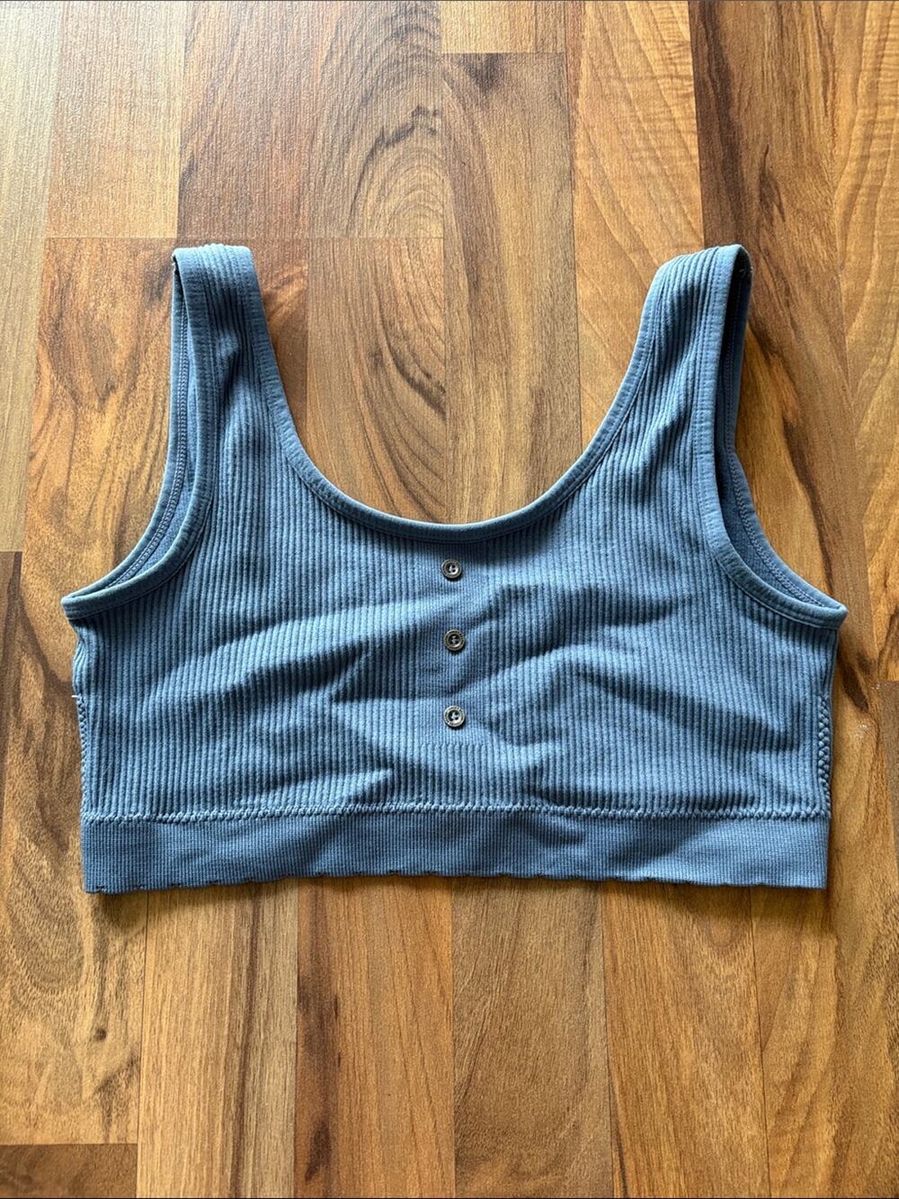 Lucky Brand Women's Ribbed Bra Size 1X Blue Casual